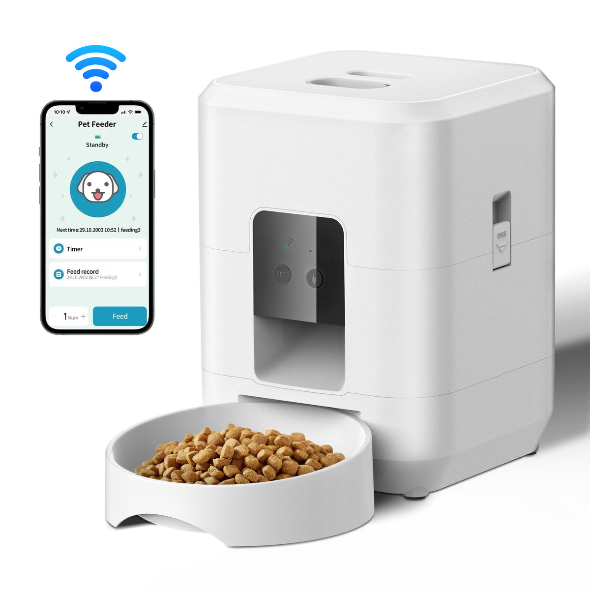 Slimme voerautomaat voor katten met WiFi en app
