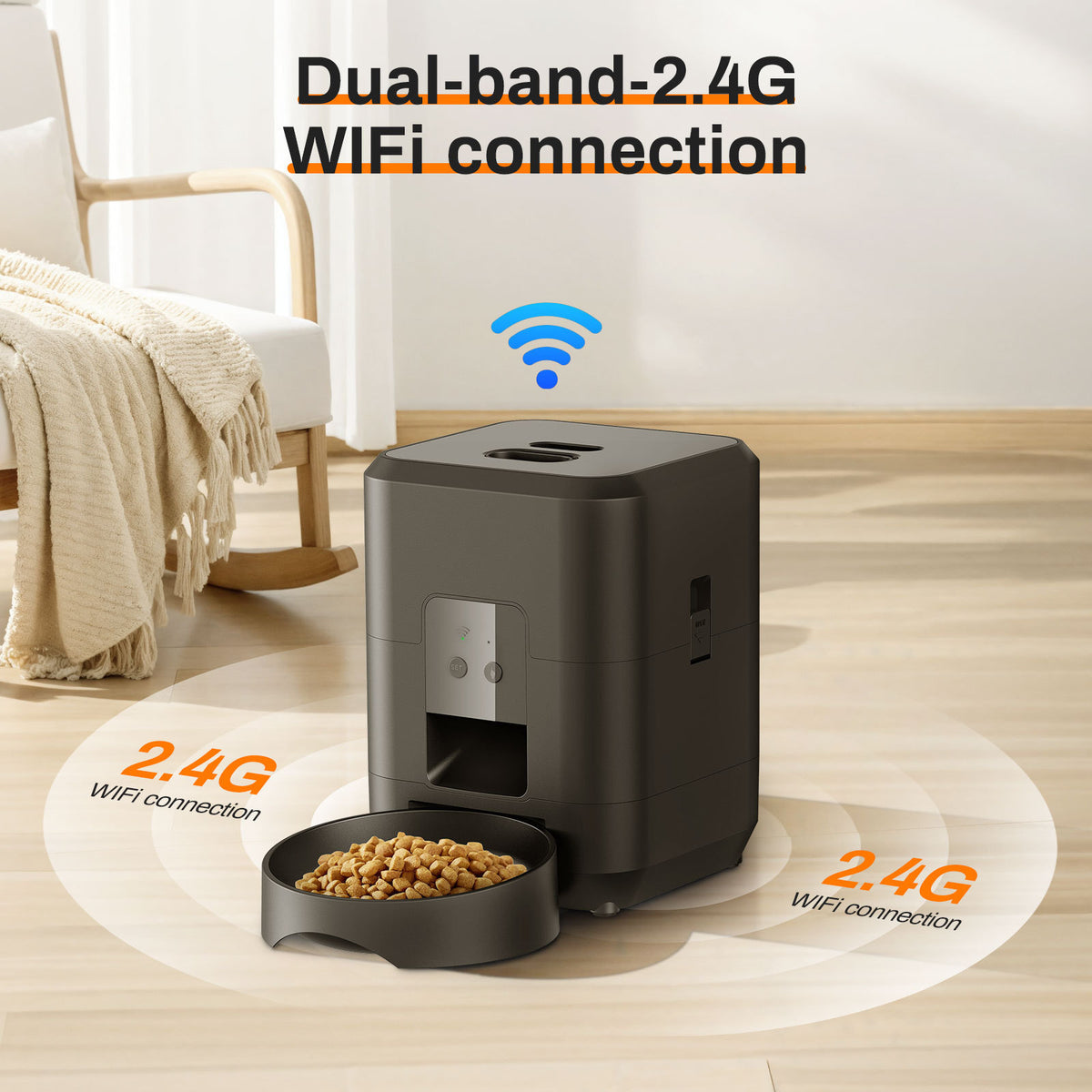 Slimme voerautomaat voor katten met WiFi en app
