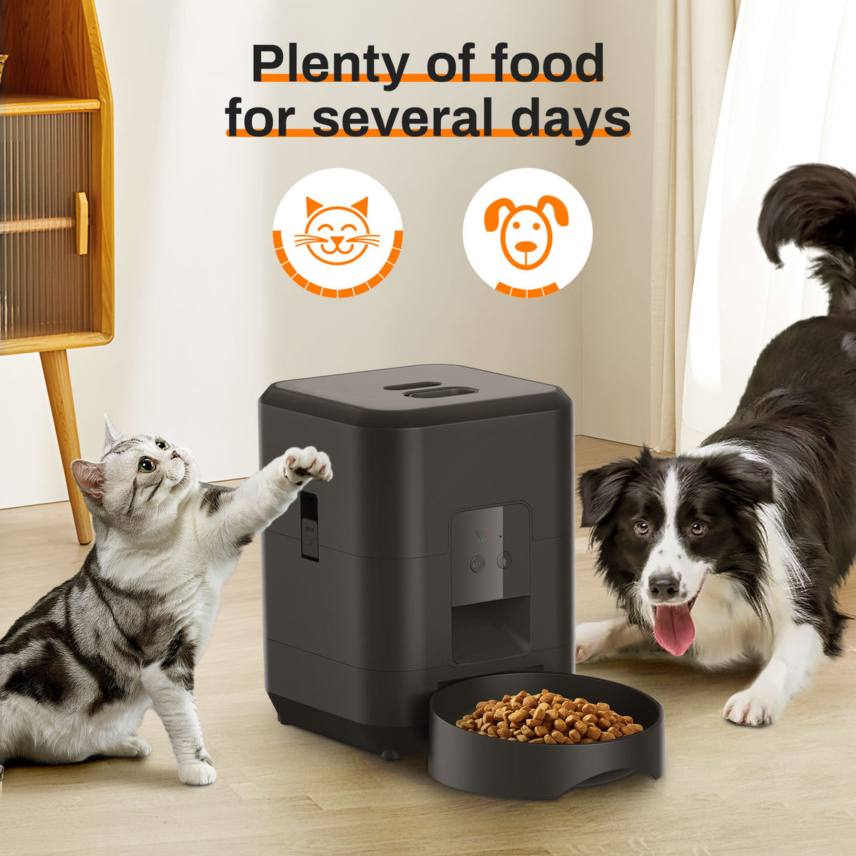 Slimme voerautomaat voor katten met WiFi en app
