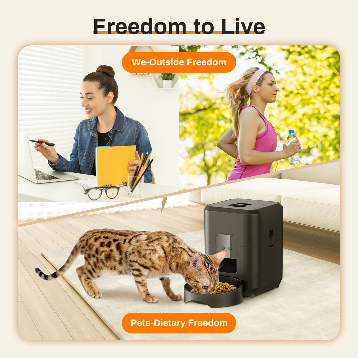 Slimme voerautomaat voor katten met WiFi en app